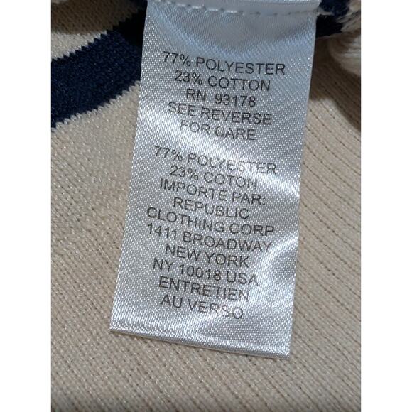 NEW Truth by Republic Sweater Ivory Blue Stripes Women's Size Medium Preppy NWT - Picture 11 of 16